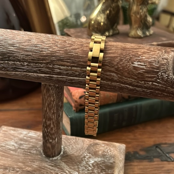 Gold Stainless Steel Link Bracelet - Picture 2 of 5